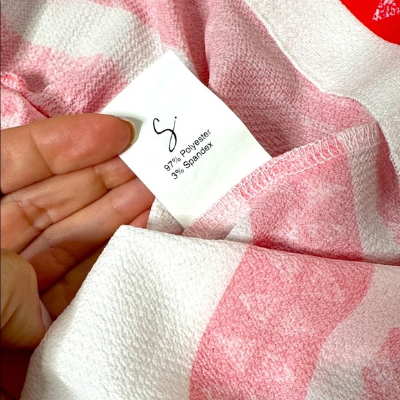 Silk And Salt Dress Aztec Print Boho Red White Midi Length Oversized Easy Fit - Picture 13 of 16